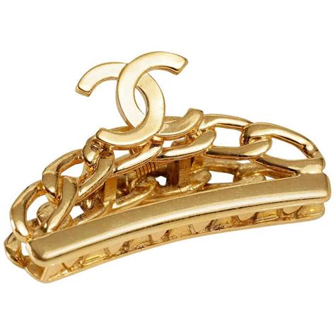 chanel hair clip gold|chanel hair claw clip.